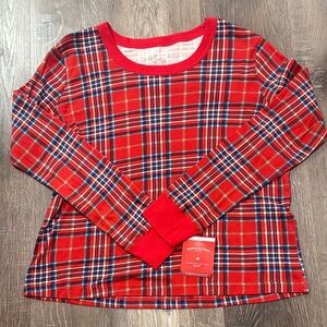 Wondershop at Target Red Plaid Long Sleeve Pajama Top Medium New NWT